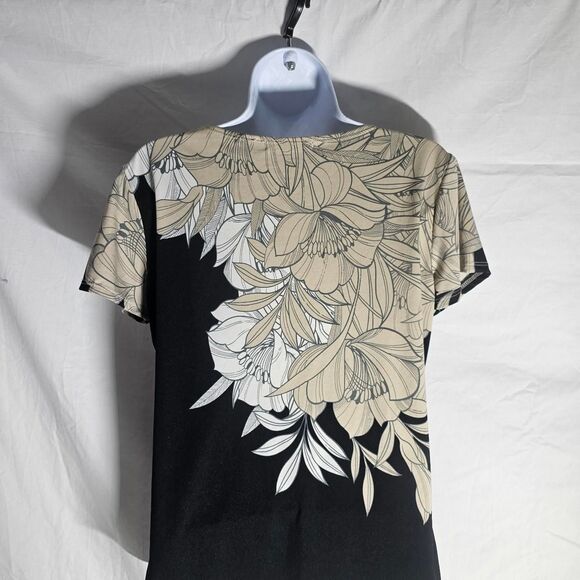 Vintage y2k floral cream black whimsigothic top - Picture 2 of 4